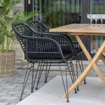 4 Fauteuils de jardin noirs TRIESTE