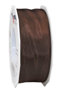 Ruban de soie acetat laitonné lyon 25-m-rouleau 40 mm marron