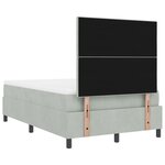 Lit à Ressorts Box avec Matelas Velours Gris Clair Petit Double