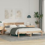 vidaXL Cadre de lit Marron 140 x 200 cm Bois massif en pin