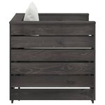 vidaXL Salon de jardin 2 Pièces avec coussins Bois imprégné de gris