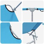 vidaXL Chaises longues pliantes 2 Pièces avec auvent en tissu Oxford 600D bleu vif