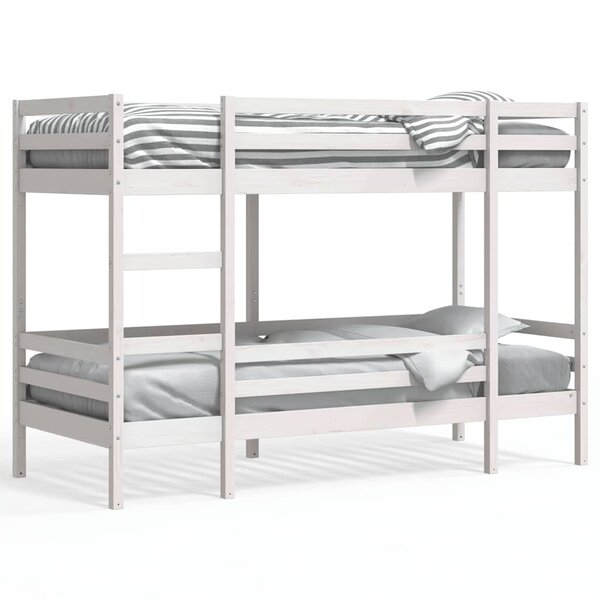 vidaXL Lit superposé sans matelas blanc 75x190 cm bois de pin massif