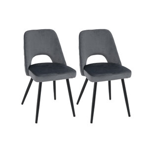 Lot de 2 chaises de salle à manger 60 x 46 x 84 cm rembourrées confort ultime design chic en métal gris 20_0012435