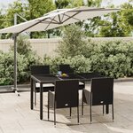 vidaXL Ensemble à manger de jardin coussins 5Pièces Noir Résine tressée
