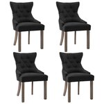 vidaXL Chaises à manger lot de 4 noir tissu