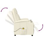 vidaXL Fauteuil de massage blanc crème similicuir