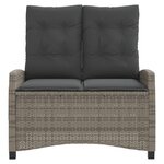 vidaXL Banc inclinable de jardin avec coussins gris résine tressée
