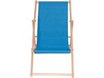 Lot de 2 transats en bois "chilienne" - 107 x 56.5 x 81 cm - bleu