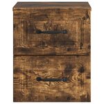 vidaXL Cabinet de chevet mural 2 Pièces Chêne fumé 34 5 x 33 x 40 cm