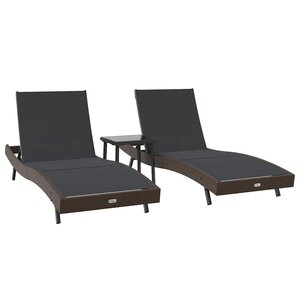 vidaXL Transat 3 pc polyrotin Marron