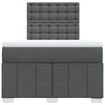 vidaXL Sommier à lattes de lit avec matelas gris foncé 120x190cm tissu