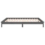 vidaXL Cadre de lit à LED sans matelas gris 140x190 cm bois massif