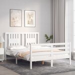 vidaXL Cadre de lit sans matelas blanc 140x200 cm bois massif