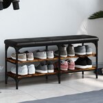 vidaXL Banc à chaussures chêne fumé 102x32x47 cm bois d'ingénierie