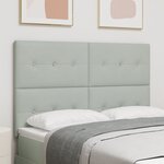 tête de lit button tufté gris clair 140 cm en velours