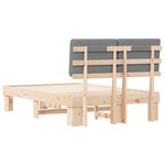 vidaXL Cadre de lit avec tête de lit rembourrée Gris clair