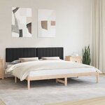 vidaXL Cadre de lit avec tête de lit rembourrée Noir 200 x 200 cm