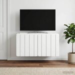 vidaXL Meuble TV mural 59 5 x 41 x 30 cm Blanc Bois d'ingénierie