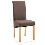 vidaXL Chaises à manger lot de 4 marron tissu