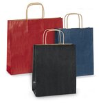 Sac kraft vergé rouge à poignées torsadées raja 40 x 47 x 19 cm (lot de 100)