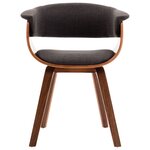 vidaXL Chaises à manger lot de 2 gris bois courbé et tissu