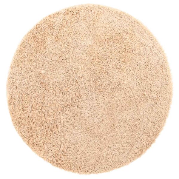 vidaXL Tapis shaggy à poils longs NAVARRA beige 120x120 cm polyester