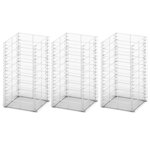 vidaXL Jeu de panier de gabion 3 Pièces Fil galvanisé 25 x 25 x 50 cm