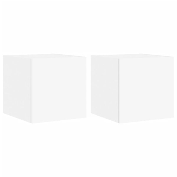 vidaXL Meubles TV muraux avec lumières LED 2 Pièces blanc 30 5x35x30 cm