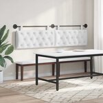 vidaXL Tête de lit suspendue Blanc Tissu