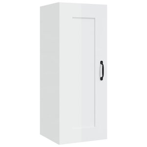 vidaXL Armoire suspendue Blanc brillant 35x34x90 cm Bois d'ingénierie
