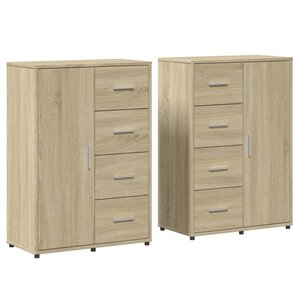 vidaXL Buffets 2 Pièces chêne sonoma 60x31x84 cm bois d'ingénierie