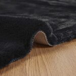 vidaXL Tapis en Fourrure Synthétique de Lapin Olite Noir 240 x 340 cm