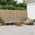 vidaXL Ensemble de canapés d'extérieur 7 Pièces Naturel et Gris clair