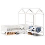 vidaXL Ensemble de lit de jour et de banc et toit 90x190 cm pin massif