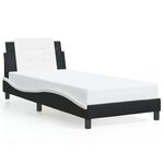 vidaXL Cadre de lit avec tête de lit noir et blanc 80x200cm similicuir