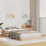 vidaXL Cadre de lit Marron 90 x 190 cm Bois massif en pin