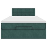 vidaXL Lit ottoman avec matelas vert foncé 120x190 cm velours