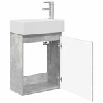 vidaXL Meuble de salle de bain avec robinet Gris béton