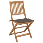 vidaXL Chaises pliables de jardin 2 Pièces avec coussins Bois d'acacia