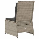 vidaXL Canapé inclinable de jardin coussins gris clair résine tressée