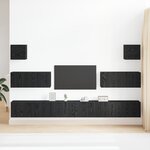 Ensemble de 7 meubles TV vidaXL muraux en bois d'ingénierie chêne noir