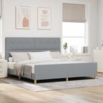 vidaXL Cadre de lit avec tête de lit Gris clair 200 x 200 cm tissu