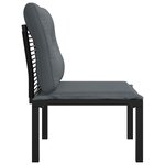 vidaXL Chaise de jardin avec coussins noir/gris résine tressée