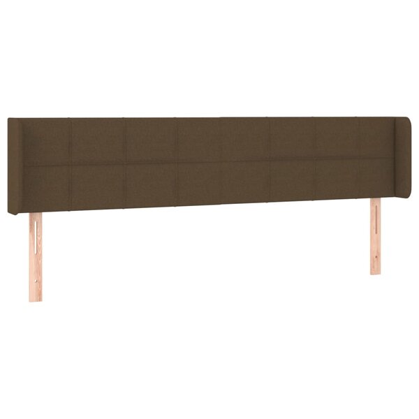vidaXL Tête de lit avec oreilles Marron Foncé 183x16x78/88 cm Tissu