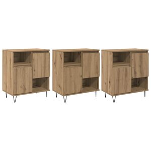 vidaXL Buffets 3 Pièces chêne artisanal 180 x 35 x 70 cm