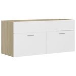 vidaXL Armoire d'évier et lavabo intégré Blanc/chêne sonoma Aggloméré