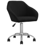 vidaXL Chaise pivotante de salle à manger Noir Tissu