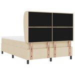 vidaXL Lit à ressorts avec matelas Crème 140 x 200 cm tissu