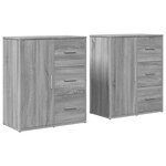 vidaXL Buffets 2 Pièces sonoma gris 60x31x70 cm bois d'ingénierie